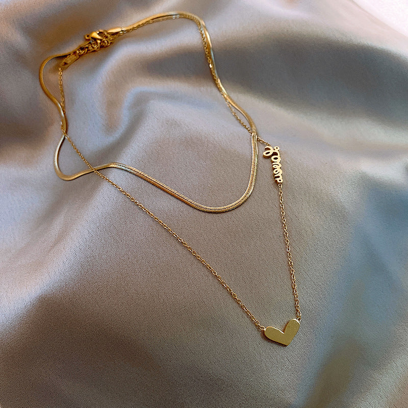 Double stacked love necklace
