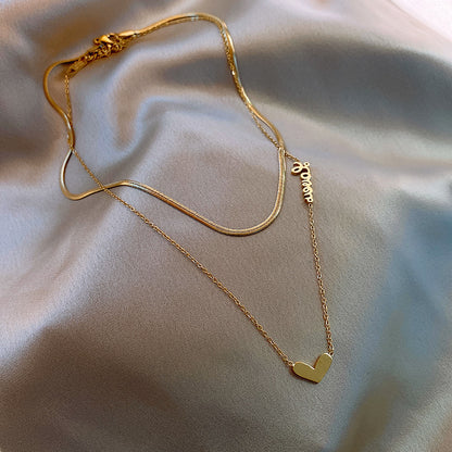 Double stacked love necklace