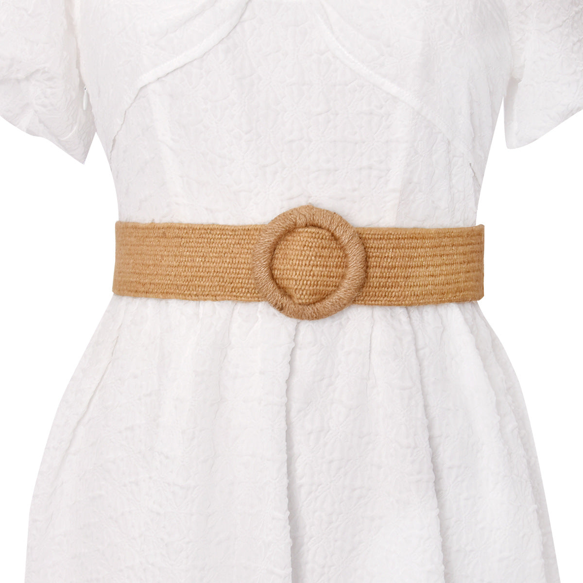 Grass braided women's belt elastic