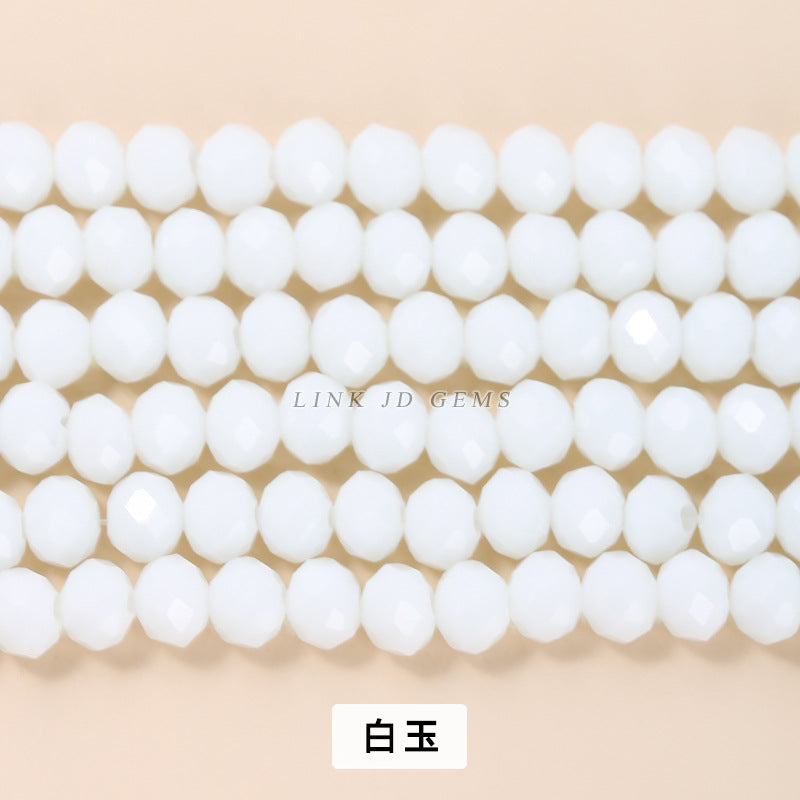 Colored crystal glass flat beads loose beads