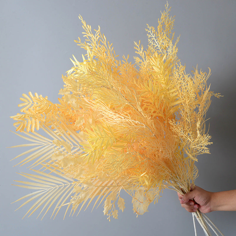 Champagne color rose artificial flower arrangement plastic flower