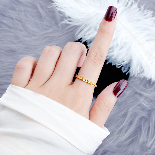 18K Gold-Plated Titanium-Steel Heart Couple Ring (Non-Fading)