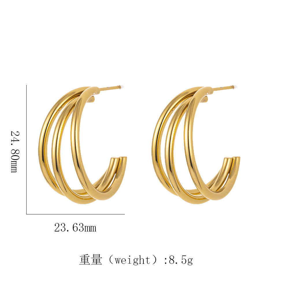 Women's 18K Gold Titanium Steel Geometric Hollow Spiral Bracelet