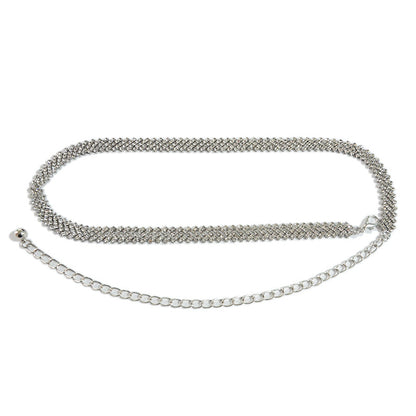 Rhinestone inlaid diamond strap with skirt