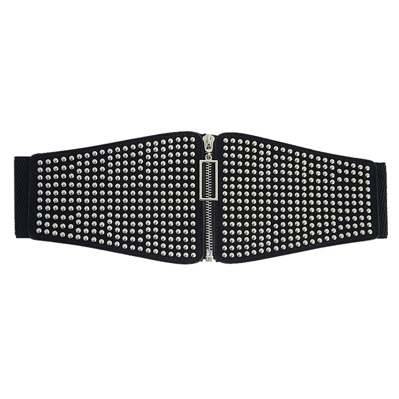 Punk style rivet flannel waist seal