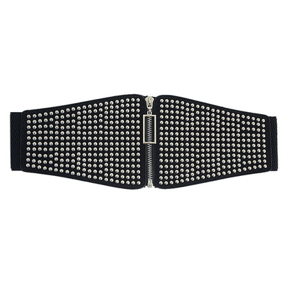 Punk style rivet flannel waist seal