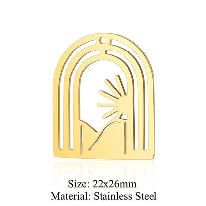 5 pcs/pack, water drop sun titanium steel pendant.