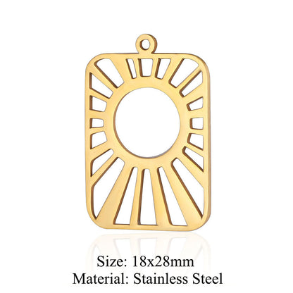 5 pcs/pack, water drop sun titanium steel pendant.