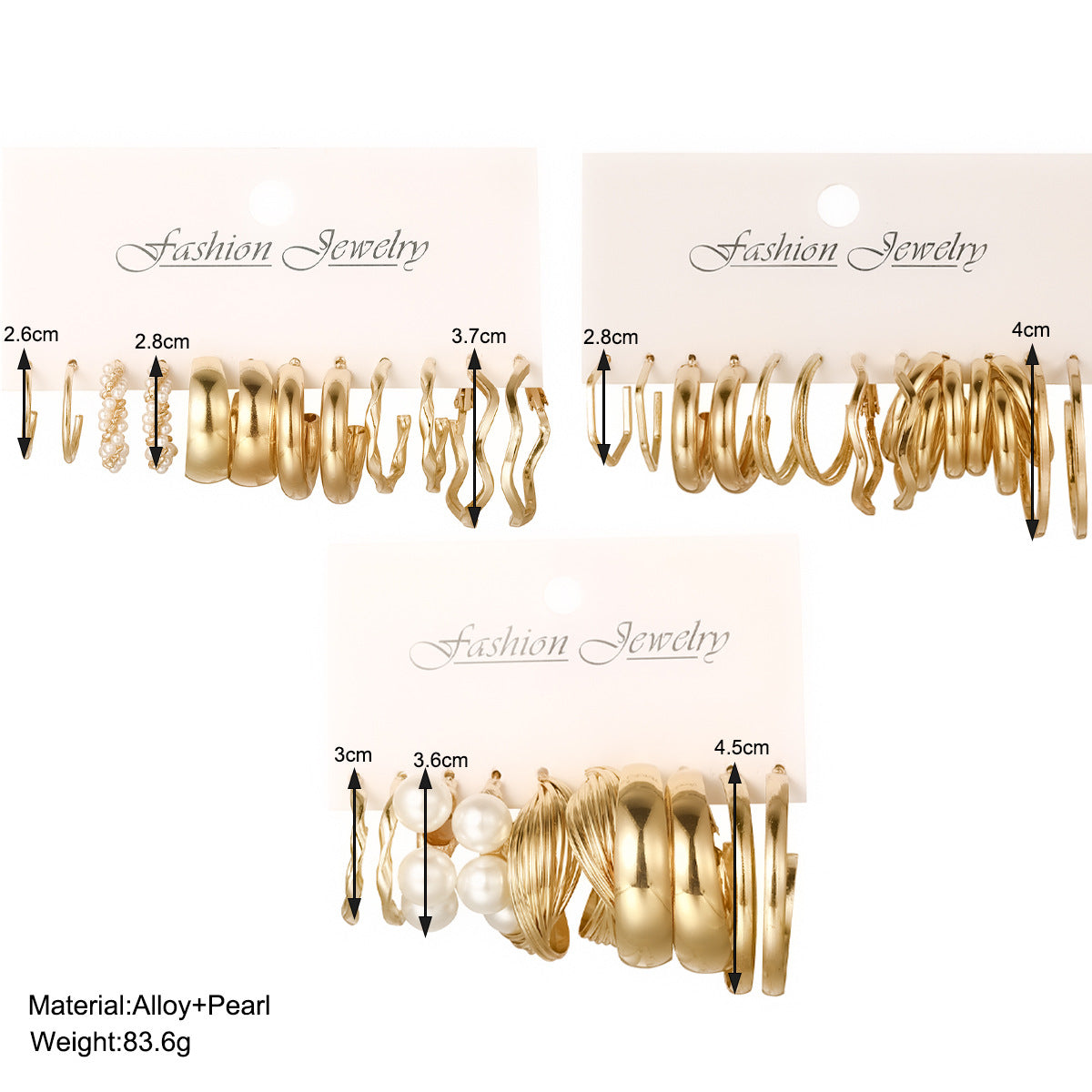 Geometric Imitation Pearl Earring Set