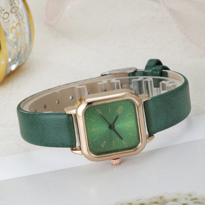 Square Watch Necklace Earrings Ring Set