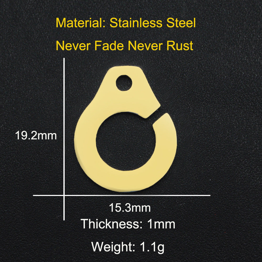 5 piezas/paquete Colgante de acero de titanio en forma de corazón con infinitas notas musicales 