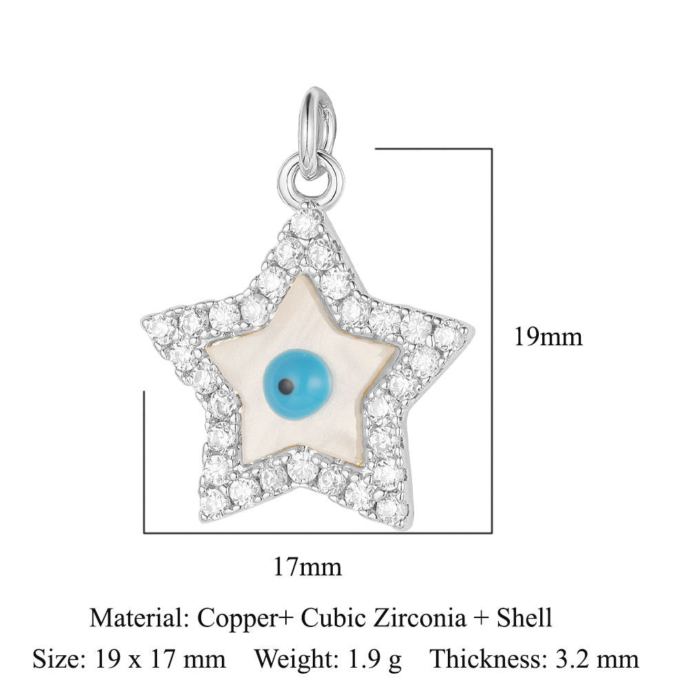 3 pcs/pack butterfly copper zircon angel pendant.