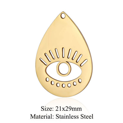 5 pcs/bag witch hat titanium steel eye pendant