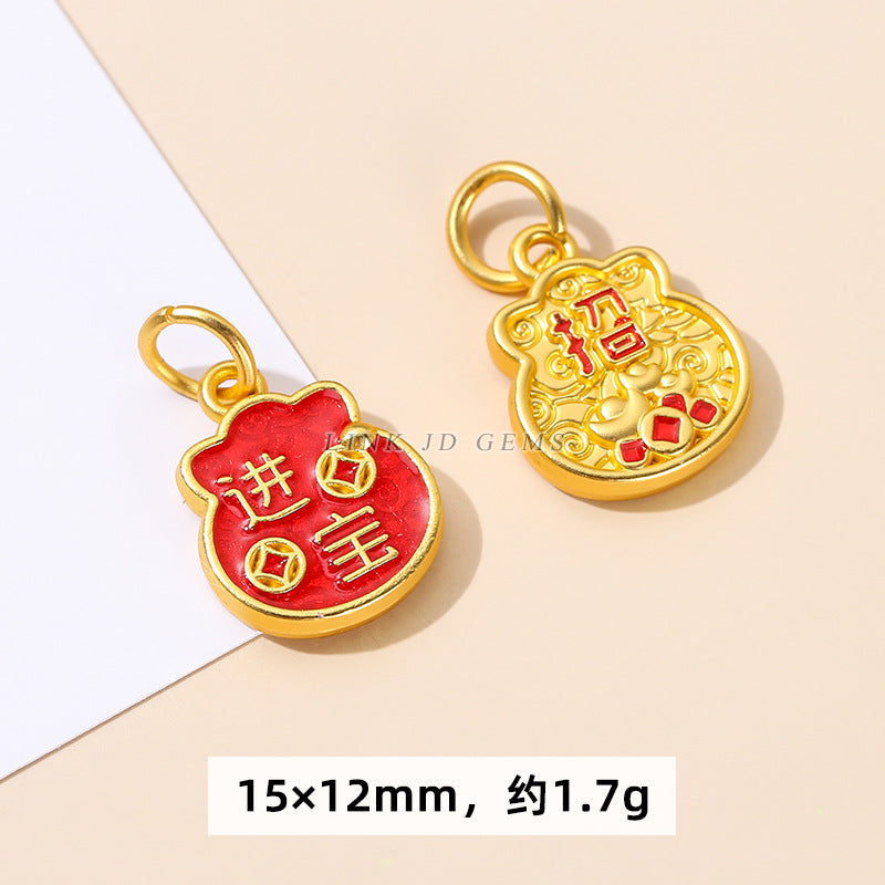 Ancient gold bell lotus abacus pendant