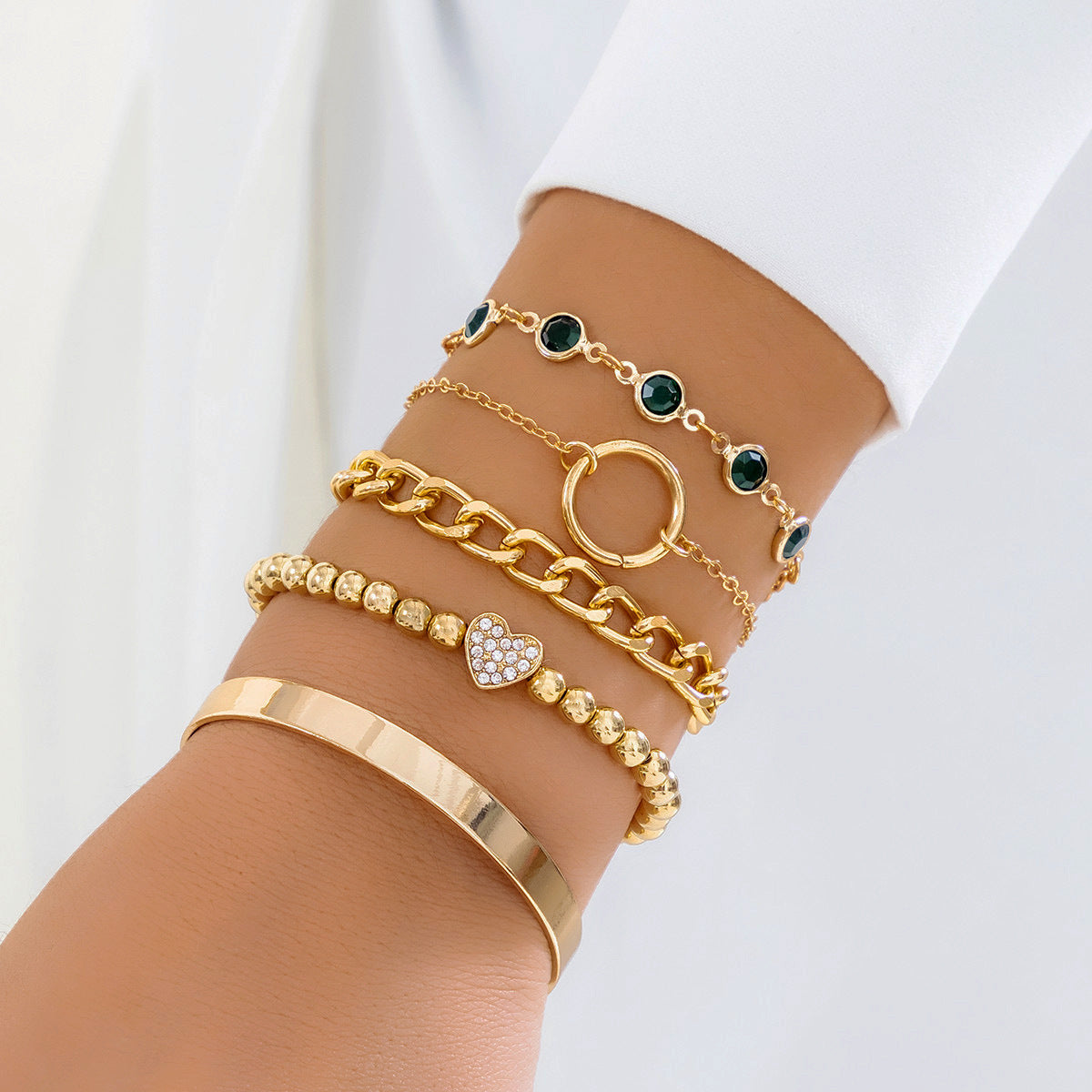Hip hop geometric love fashion bracelet
