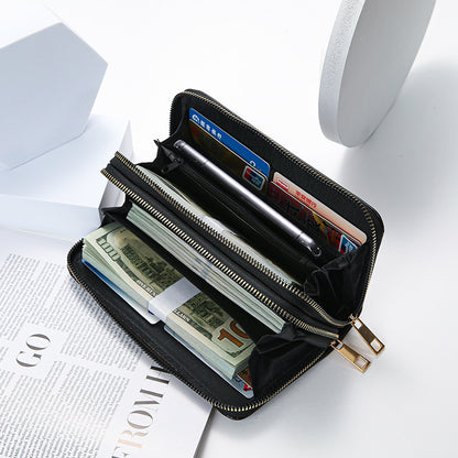 Atmospheric Double Zipper Clutch Bag Wallet