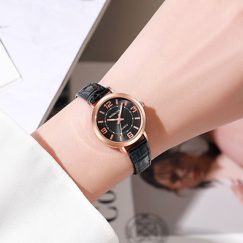 Reloj minimalista luminoso popular para mujer con transmisión en vivo 