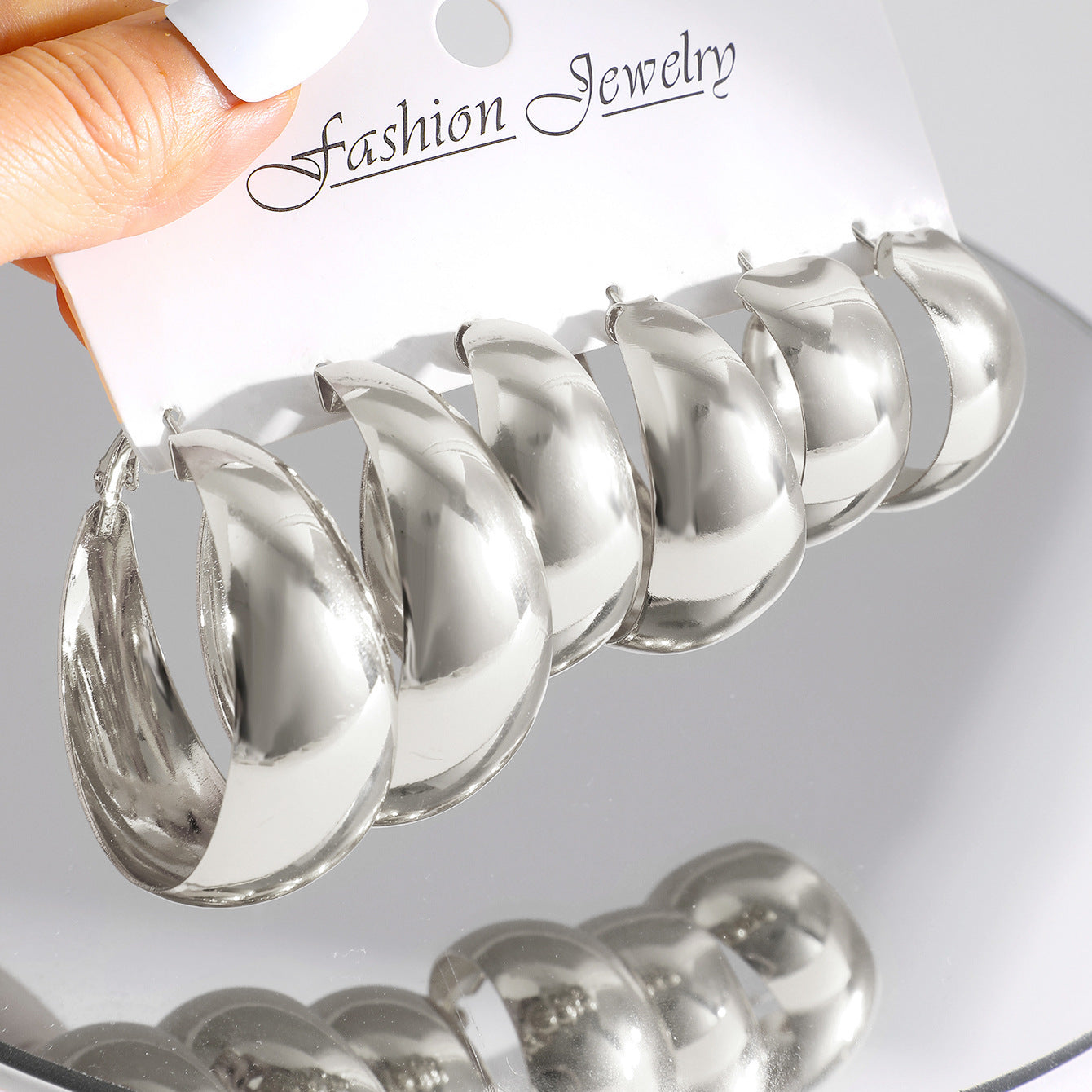 Gold C-Shaped Statement Earring Set