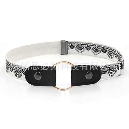 Braided leather button belt