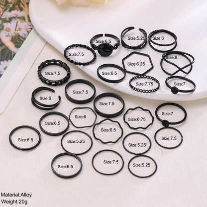 Open Multi-Joint Ring Set 25 Pieces