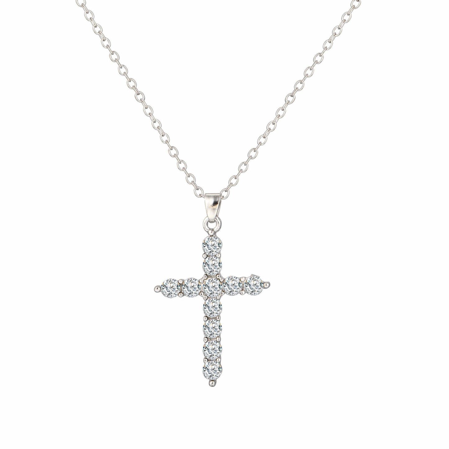 Full Diamond Cross Necklace