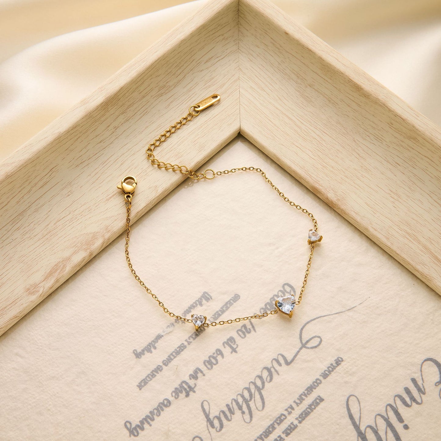 Stainless Steel Zircon Triangle Bracelet