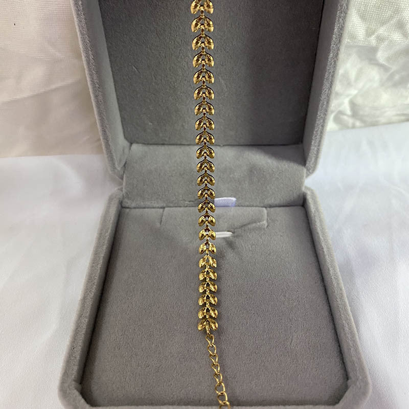 Women's French Light-Luxury Wheat Chain Titanium Steel Bracelet