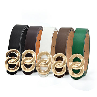 Button Belt Women's Jeans Versatile