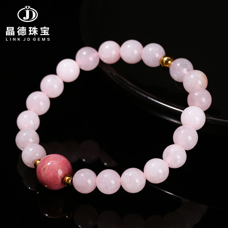 Pink crystal bead bracelet.