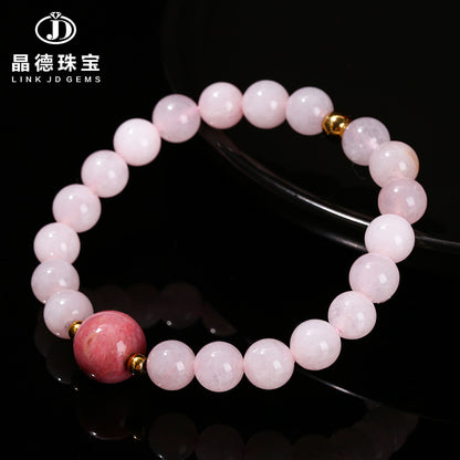 Pink crystal bead bracelet.