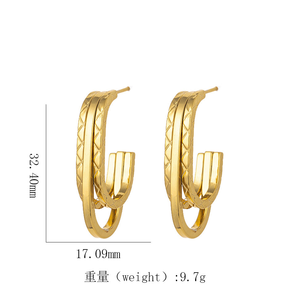 Women's 18K Gold Titanium Steel Geometric Hollow Spiral Bracelet