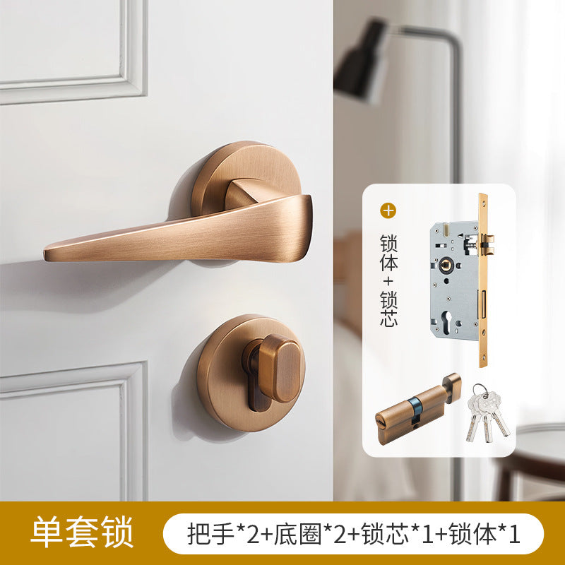 Brass door lock gold silver lock