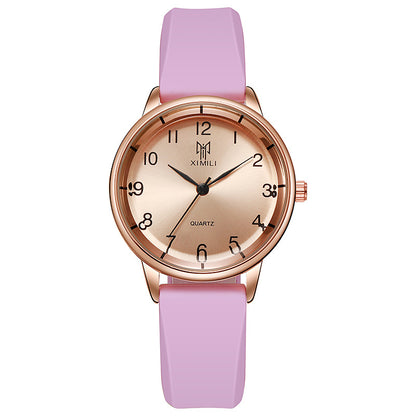 Reloj de cuarzo con correa de silicona, unisex, minimalista, de moda 