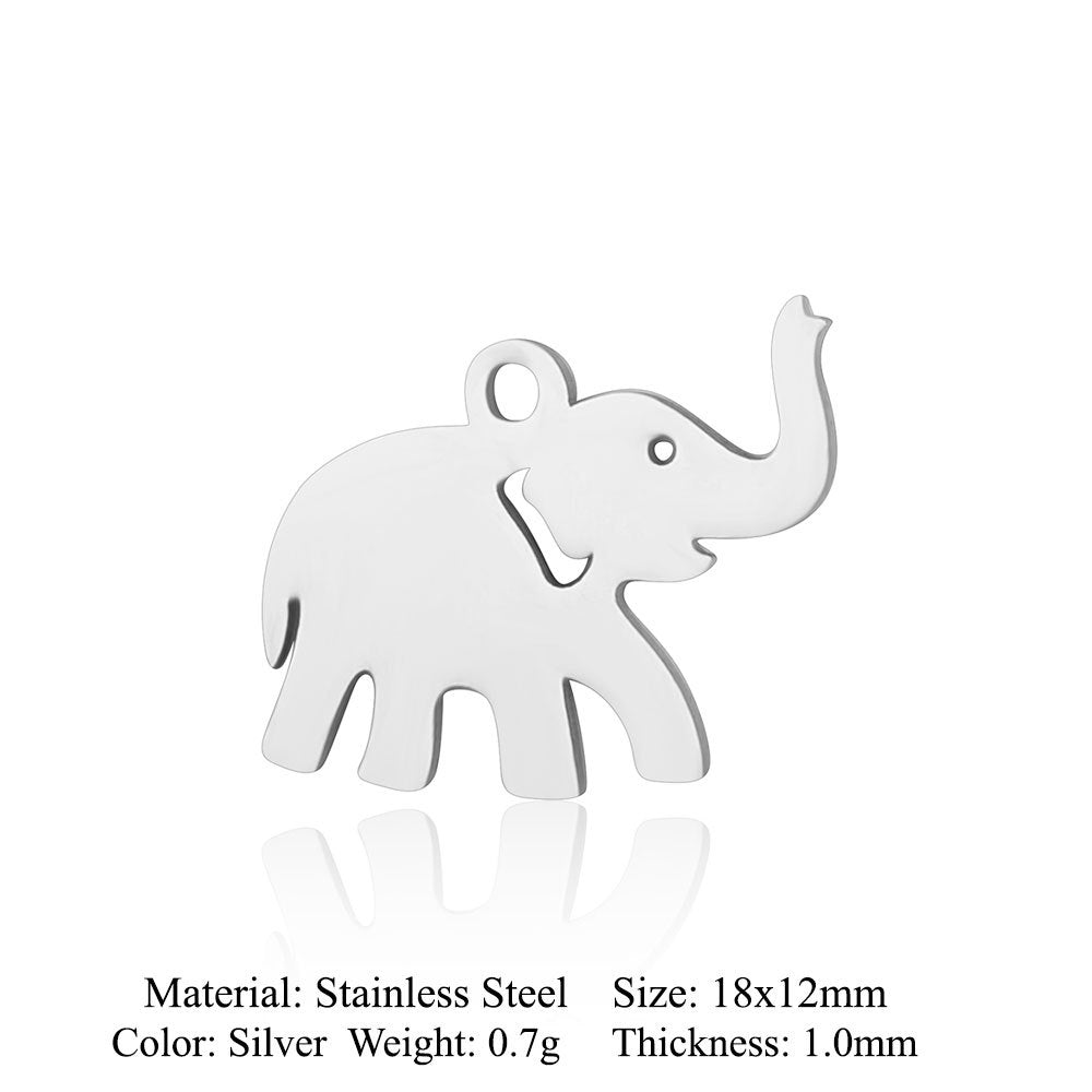 5 pcs/titanium steel pendant swan elephant gecko dolphin