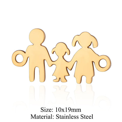 5 pcs/titanium steel jewelry pendant family baby feet