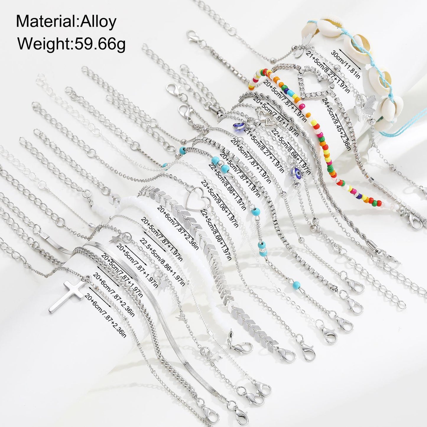 Tobillera Bohemia con Conchas y Cuentas 