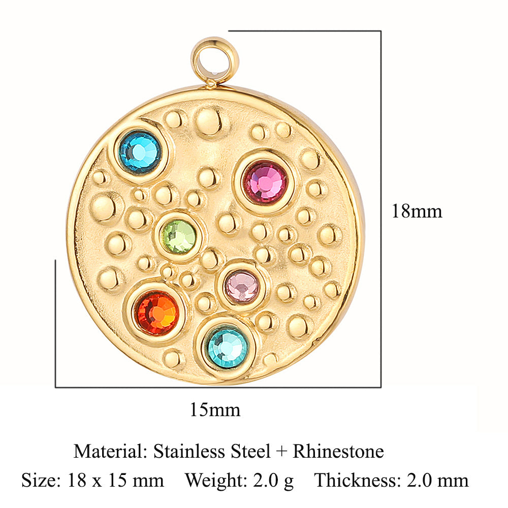 Square point diamond stainless steel pendant