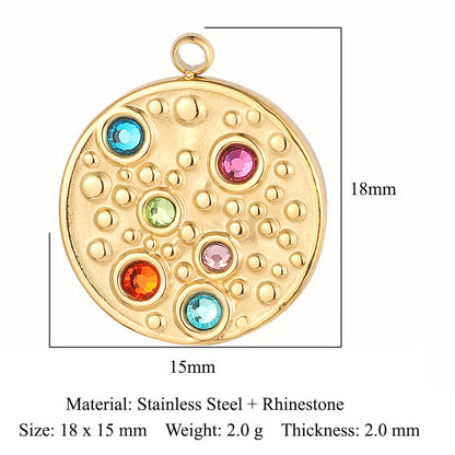 Square point diamond stainless steel pendant