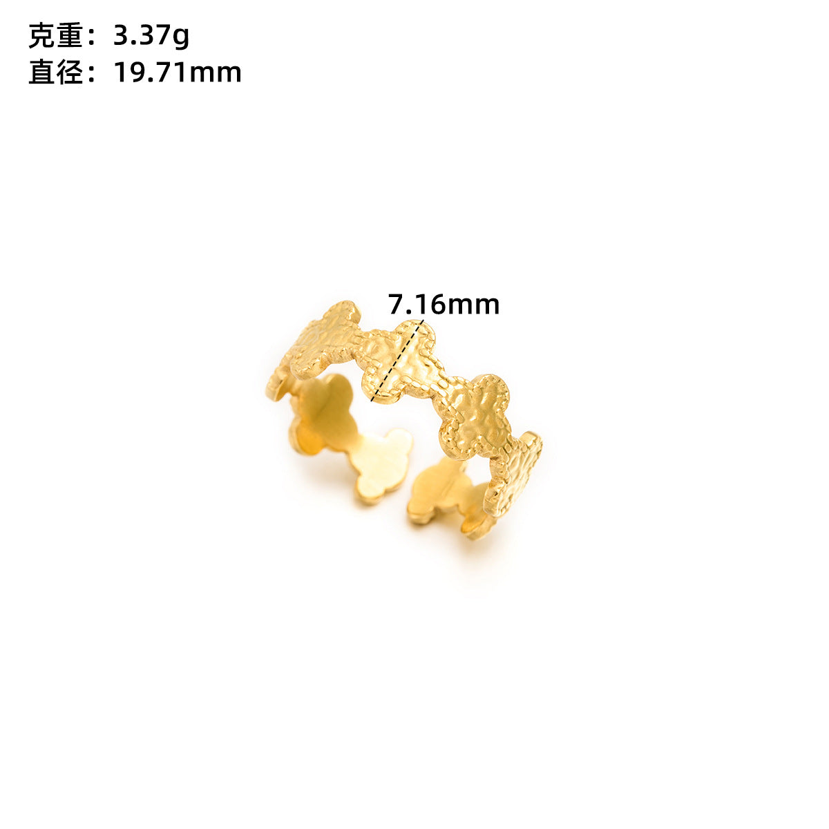 Stainless steel love open ring