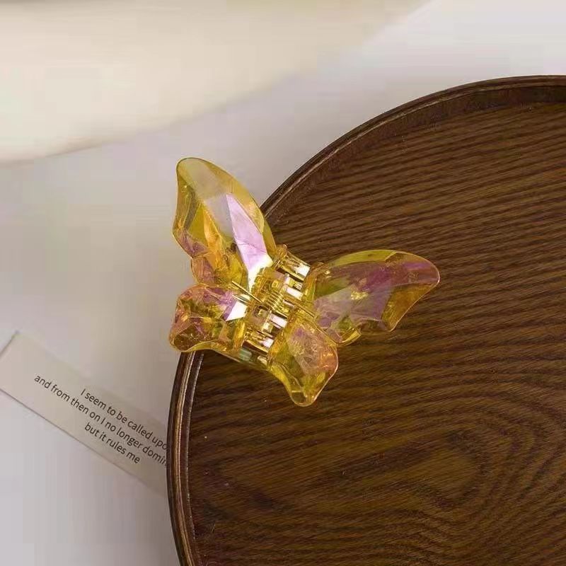 Grab clip butterfly ice crystal transparent