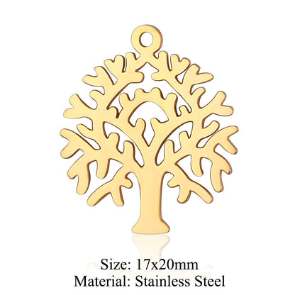 5 pcs/titanium steel accessories Tree of Litfe pendan
