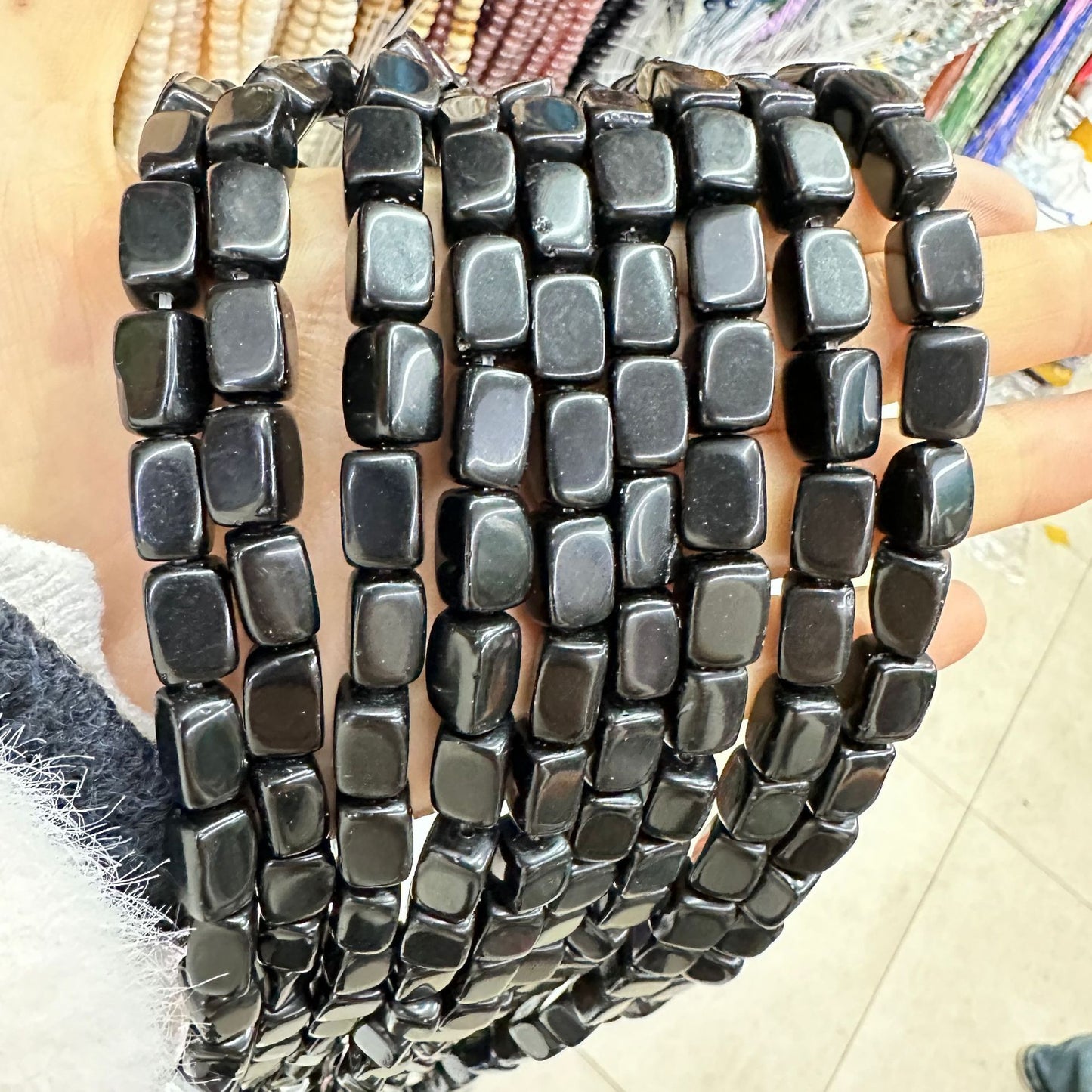 8*12mm natural stone lapis lazuli agate rounded square beads