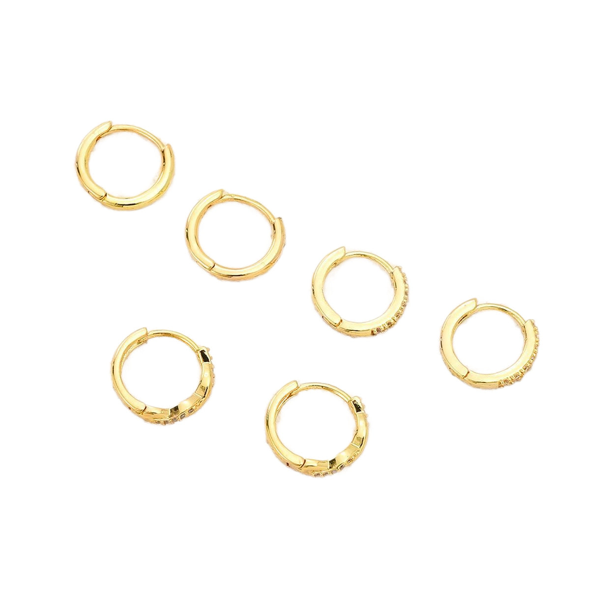 Gold Plated Geometric Zircon Earring Set