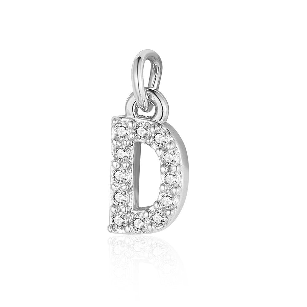 26 English letters copper zircon pendant DIY
