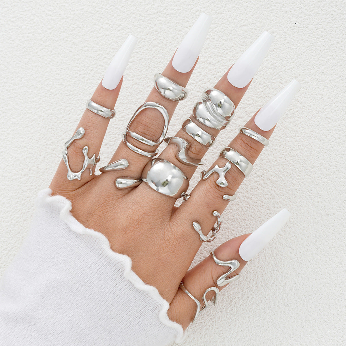 Irregular Smooth Ring Set (4-Piece)