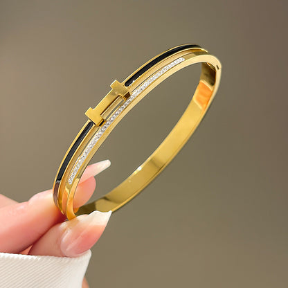 Four-leaf clover gypsy titanium steel bracelet