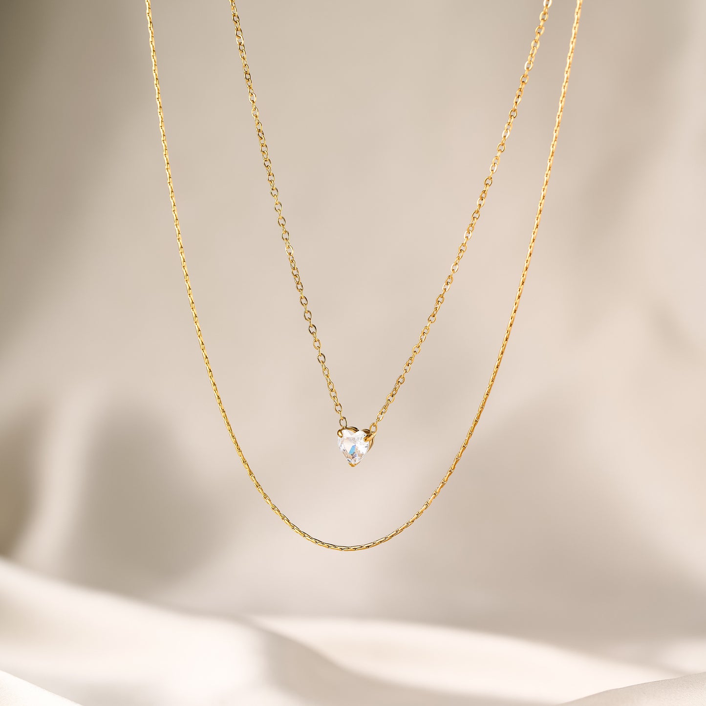 Love Drill Double-Layer Necklace