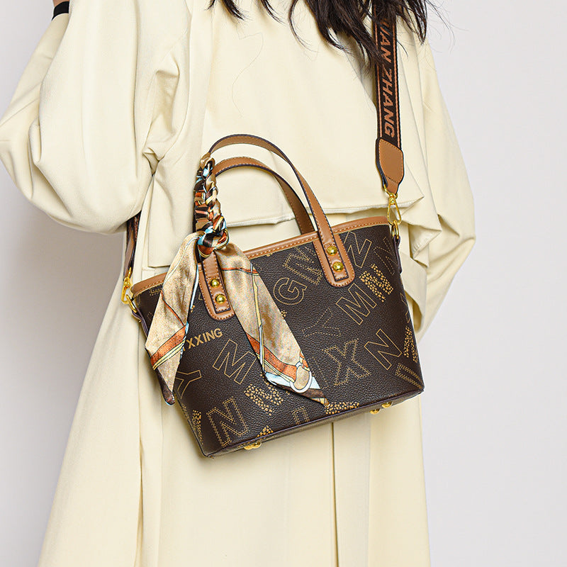 Silk scarf versatile tote bag