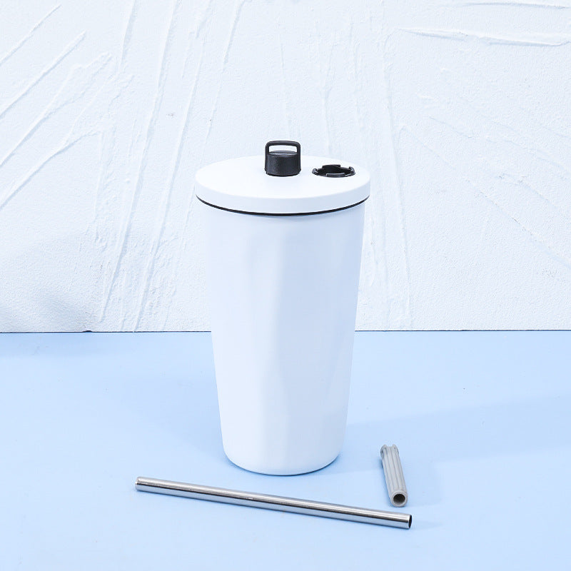 Gradient Diamond-Shaped Cola Cup with Straw