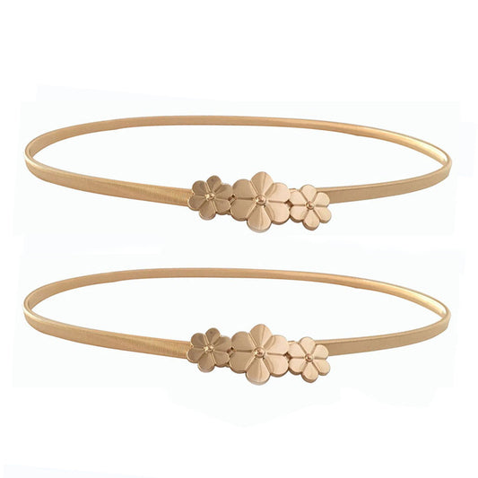 Gold and silver flower waist chain